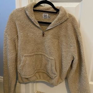 Fuzzy Tan Quarter Zip